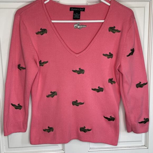 Eagle's Eye Sweaters - Vintage Eagle's Eye Women's Embroidered Pullover Sweater S Cotton 90s Coastal